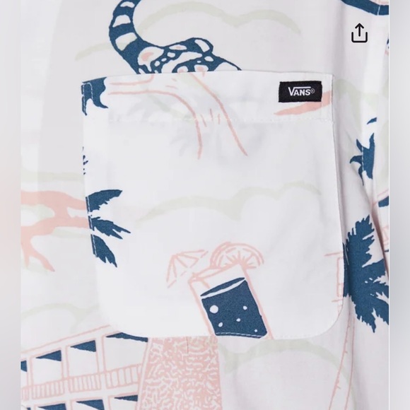 Vans Scenic White Short Sleeve Button Up Shirt, Size S - Picture 5 of 8